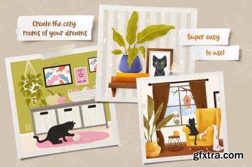 CreativeMarket - Cozy Days Stamp Set for Procreate 6873745