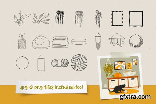 CreativeMarket - Cozy Days Stamp Set for Procreate 6873745