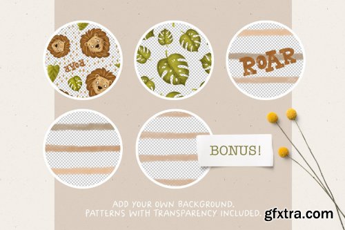 CreativeMarket - Little Lion - Pattern Set 7099941