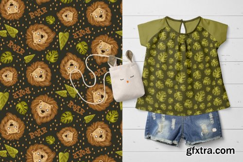 CreativeMarket - Little Lion - Pattern Set 7099941