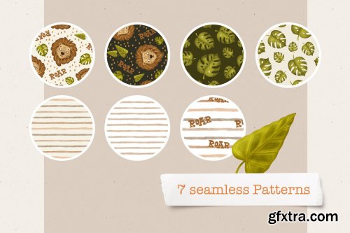 CreativeMarket - Little Lion - Pattern Set 7099941