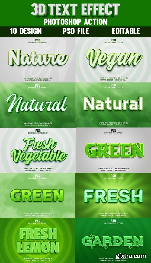 GraphicRiver - 10 Nature Fresh Vegetable Editable Text Style Effect Pack 37411346