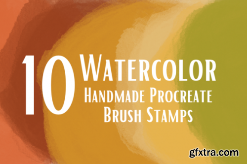 Watercolor Procreate Brush Stamps Set