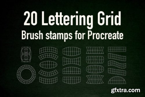 Lettering Grid for Procreate Stamp Brush