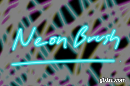 Neon Brush for Procreate, Lighting, Lett