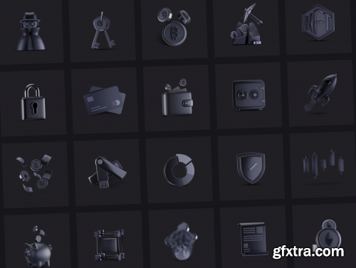 3D Crypto Icon Set