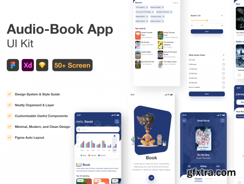 Audio Book & Ebook Mobile App UI Kit