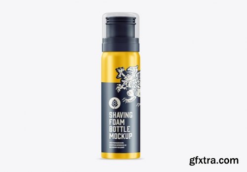 Shaving foam bottle mockup