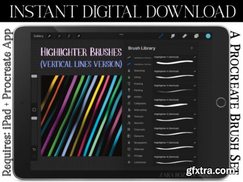 Procreate Highlighter Marker Brush Set