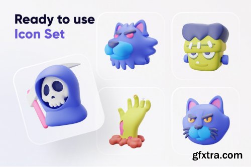 Monster Characters 3D Icon Set