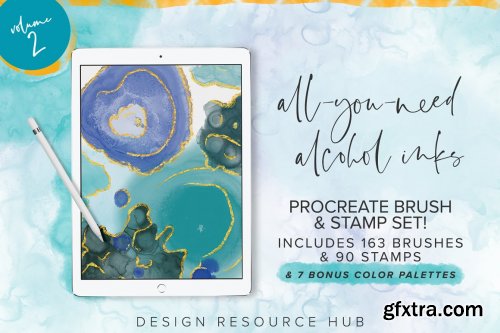 CreativeMarket - Procreate Alcohol Ink Megapack 2 7174198