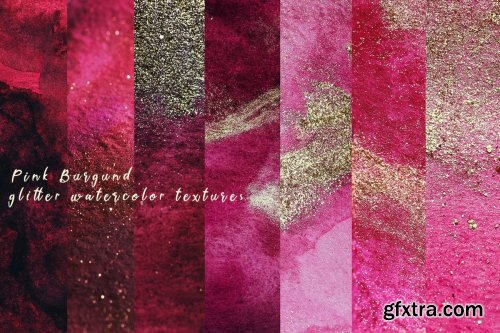 Pink Burgund watercolor textures