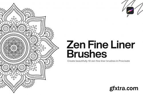 10 Zen Fine Liner Brushes Procreate