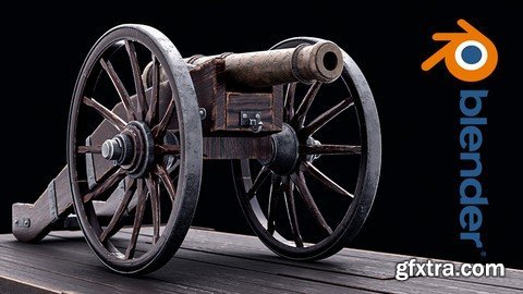 BLENDER:  Learn how to create old realistic  cannon