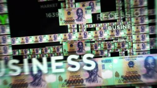 Videohive - Vietnam Dong money banknotes seamless loop flight - 37519207 - 37519207