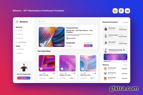 Bebarto - NFT Marketplace Dashboard Template