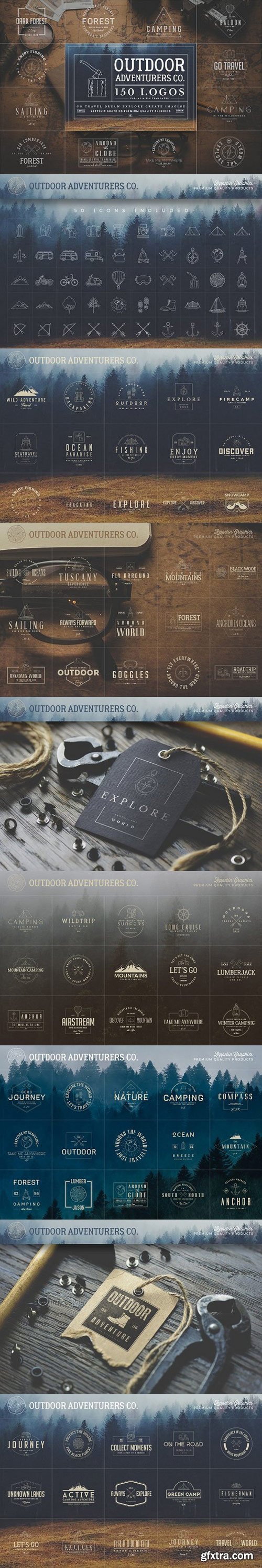 150 Outdoor Adventurers Logos