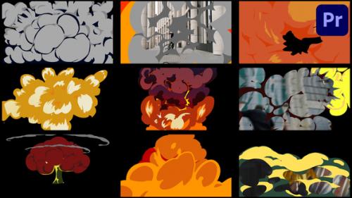 Videohive - Cartoon Explosion Transitions Pack | Premiere Pro MOGRT - 37609325 - 37609325