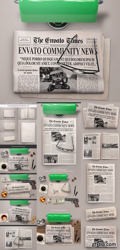 Graphicriver - Old Newspaper Mockup 19389613