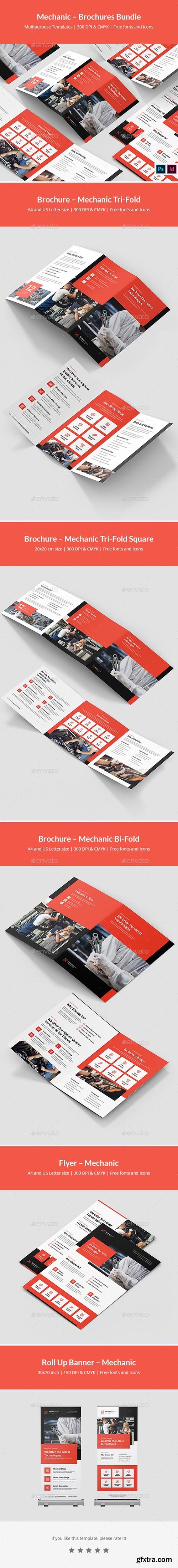 GraphicRiver - Mechanic – Brochures Bundle Print Templates 5 in 1 29327053