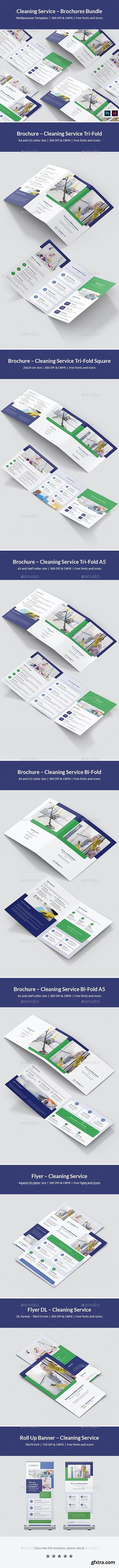 GraphicRiver - Cleaning Service – Brochures Bundle Print Templates 8 in 1 25675641