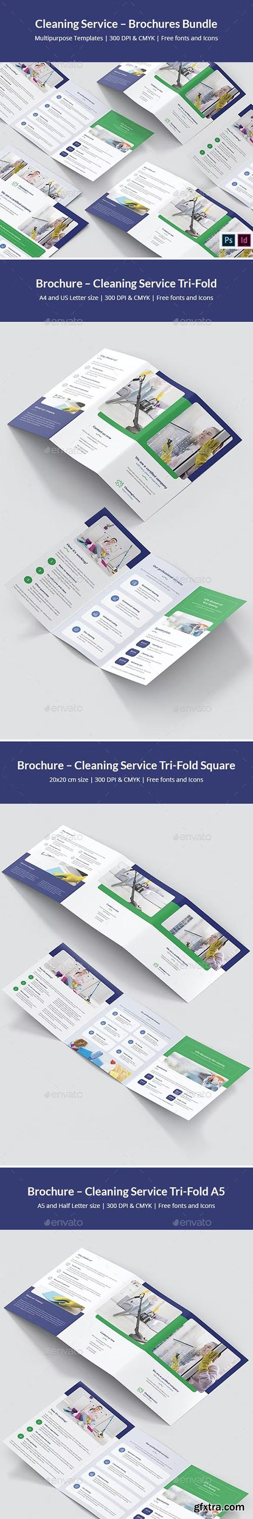 GraphicRiver - Cleaning Service – Brochures Bundle Print Templates 8 in 1 25675641