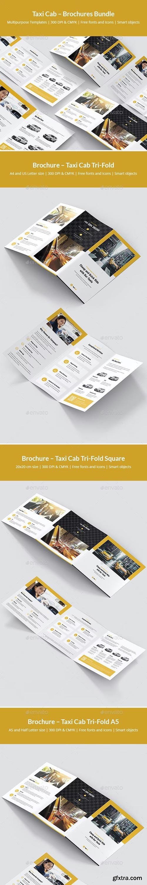 GraphicRiver - Taxi Cab – Brochures Bundle Print Templates 5 in 1 24880882