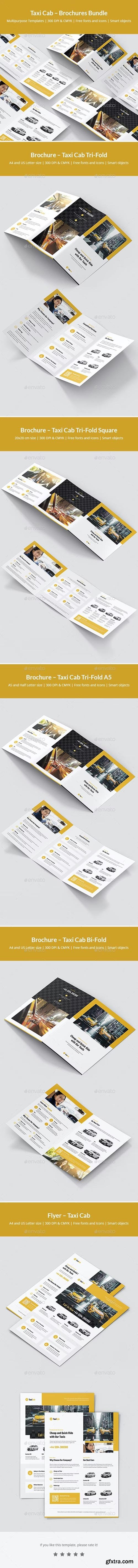 GraphicRiver - Taxi Cab – Brochures Bundle Print Templates 5 in 1 24880882