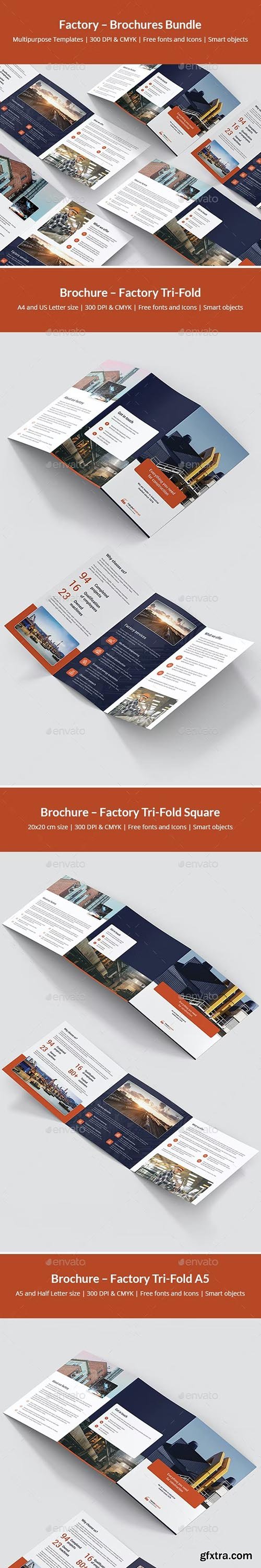 GraphicRiver - Factory – Brochures Bundle Print Templates 5 in 1 24716470