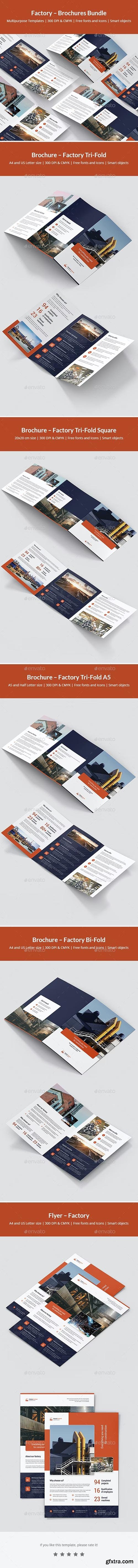 GraphicRiver - Factory – Brochures Bundle Print Templates 5 in 1 24716470