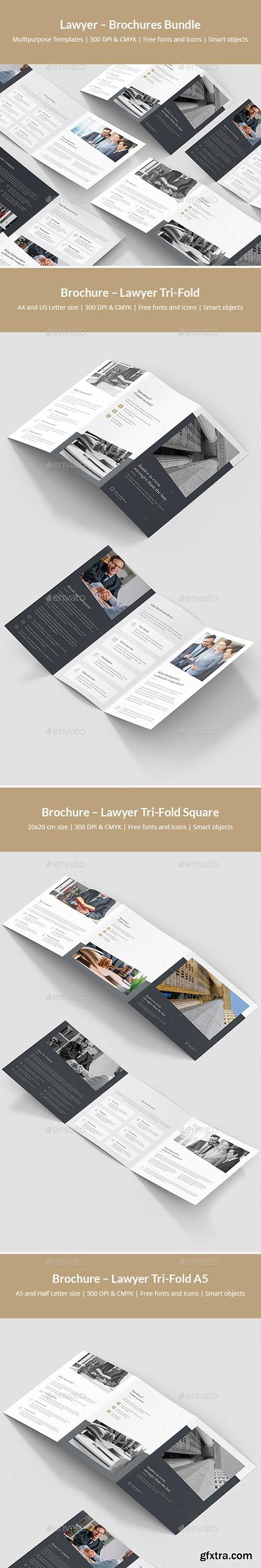 GraphicRiver - Lawyer – Brochures Bundle Print Templates 5 in 1 24245507