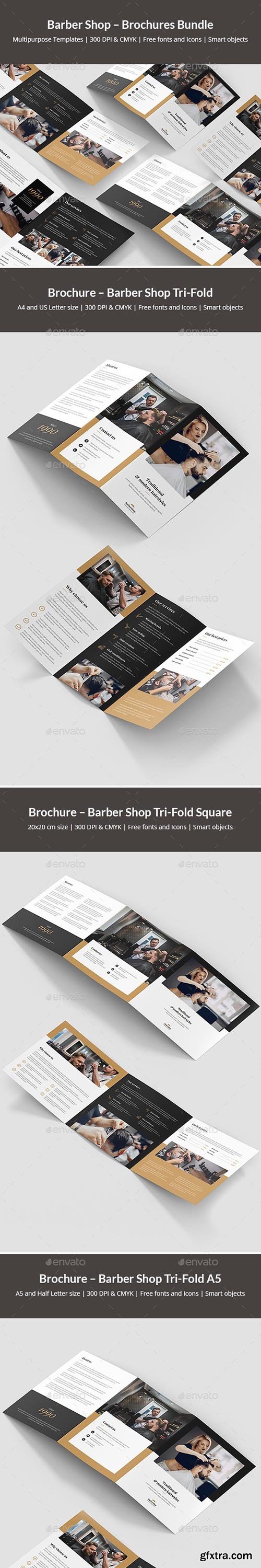 GraphicRiver - Barber Shop – Brochures Bundle Print Templates 5 in 1 24036407