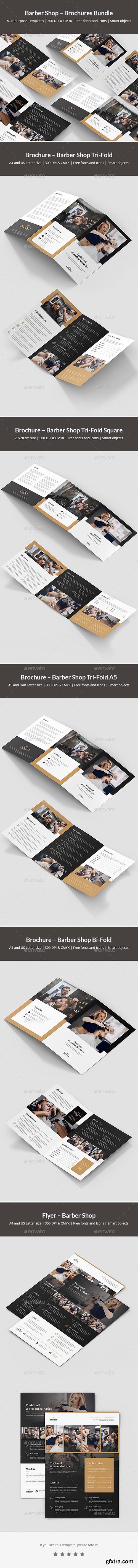 GraphicRiver - Barber Shop – Brochures Bundle Print Templates 5 in 1 24036407