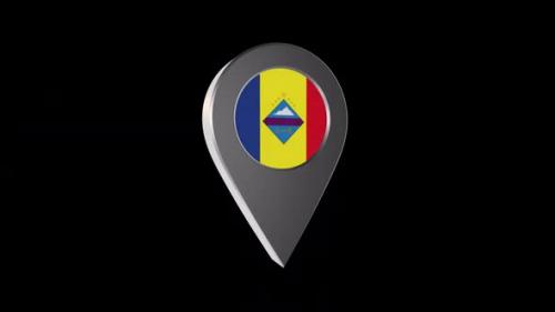 Videohive - 3d Animation Map Navigation Pointer With Flag Of Encamp (Andorra) With Alpha Channel - 2K - 37517755 - 37517755