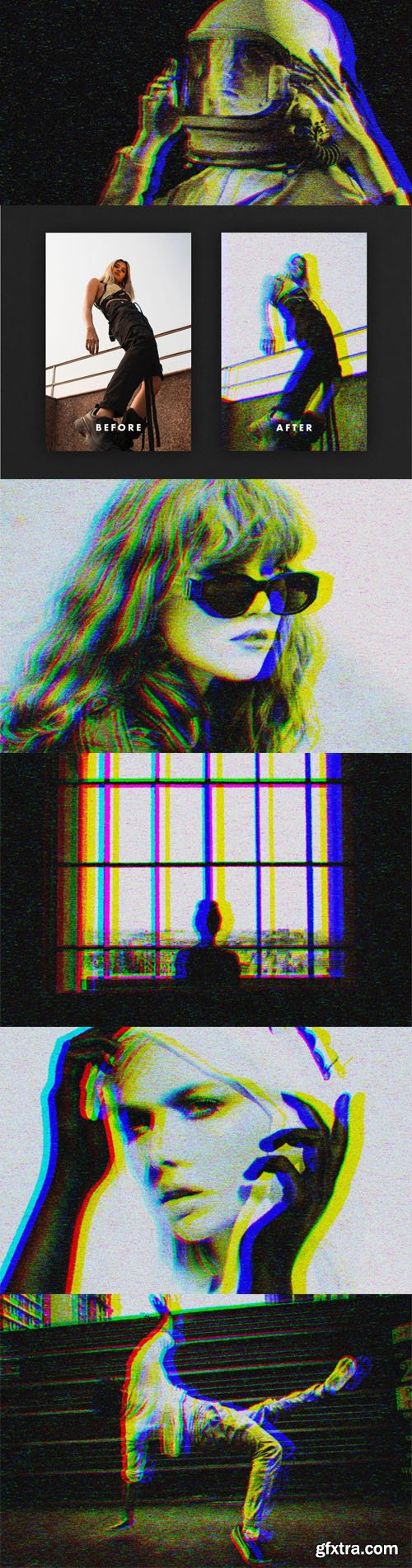 Noise Glitch PSD Photo Effect