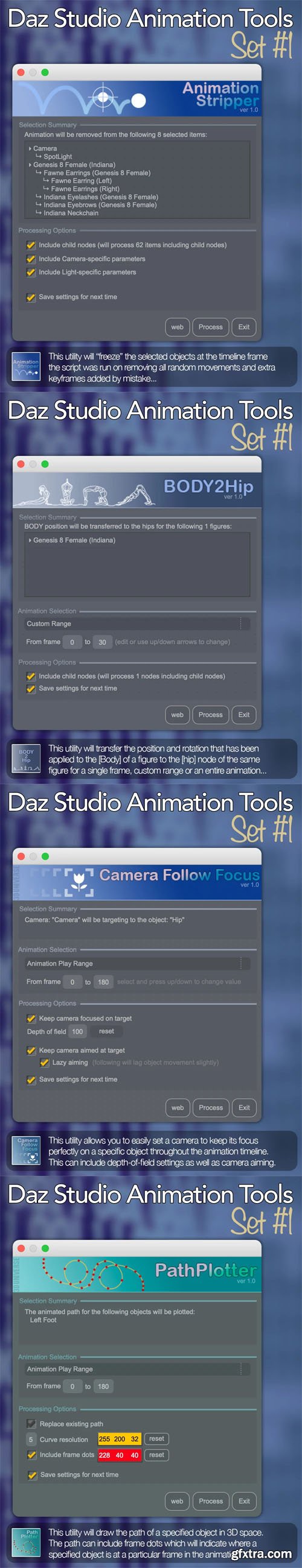 4 Animation Tools for Daz Studio 4.20 - Set 1