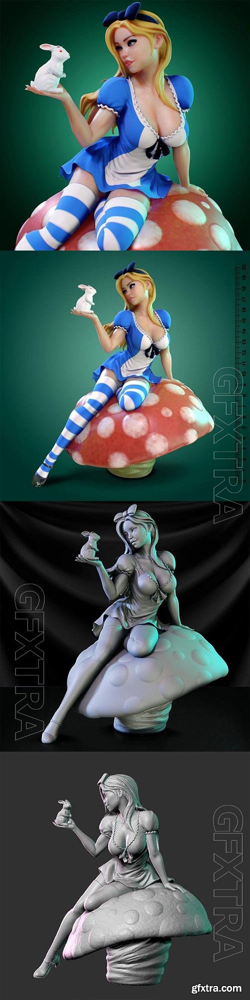 3D Print Models Alice with Rabbit + NSFW