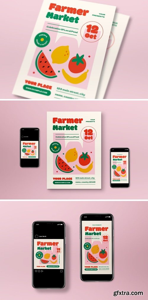 Farmers Market Flyer Set