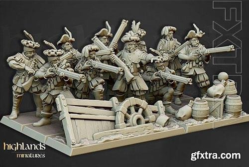 3D Print Models Highlands Miniatures - Imperio - Arcabuceros imperiales