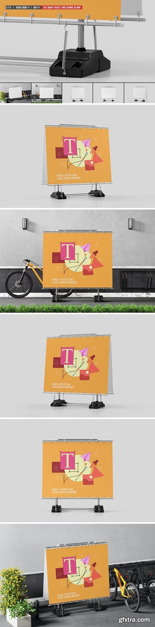 Mobile Advertising Stand Banner Mockup