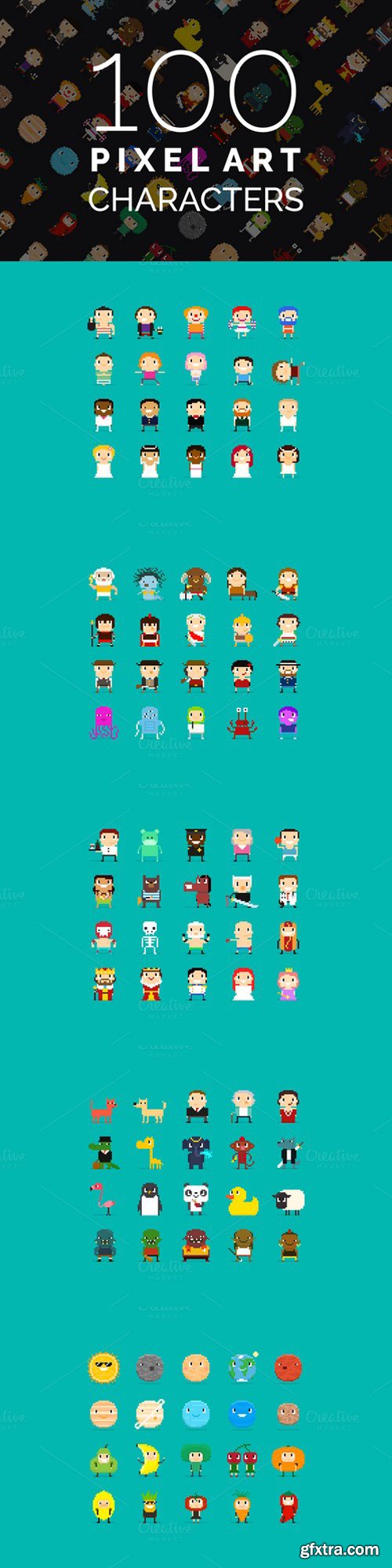 100 Pixel Art Characters - 2