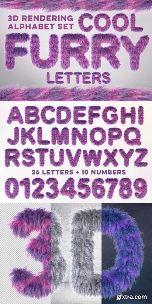 3D Furry Letters Pack