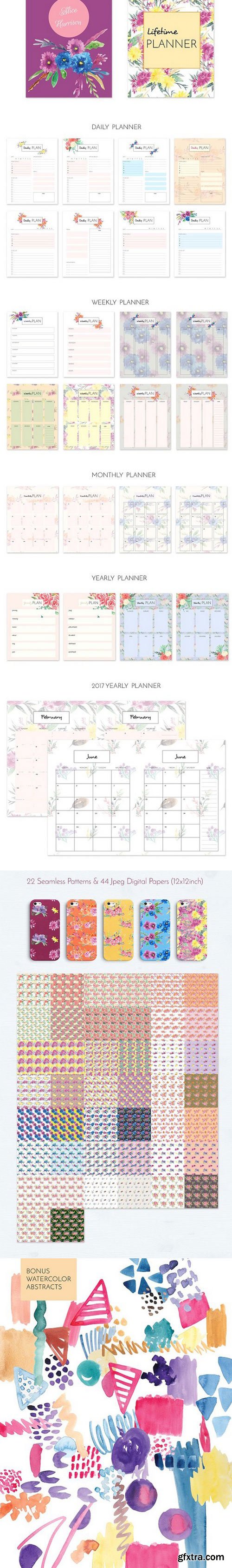 Watercolor Life Time Planner Creator