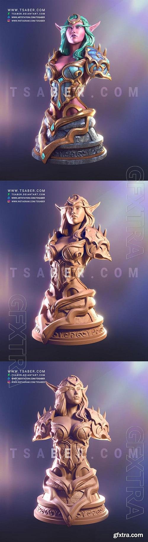 3D Print Models Night Elf Hunter Bust