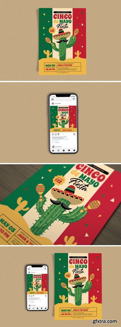 Cinco de Mayo Fiesta Template Set