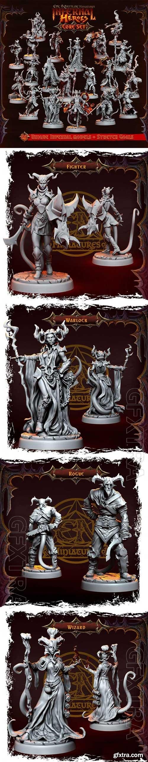 3D Print Models Epic Adventure Miniatures - Infernal Heroes