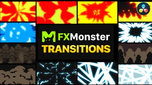 Videohive - Cartoon Action Transitions | DaVinci Resolve - 37260373 - 37260373