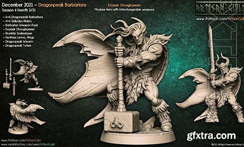 3D Print Models Dragonpeak Barbarians - Krommir Stronghammer