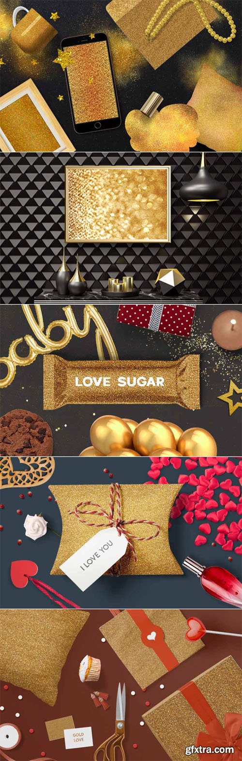 30 Gold Glitter Backgrounds