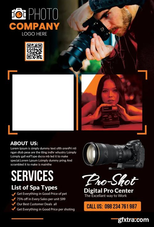 Creative Modern A4 Photoshoot Flyer PSD Template